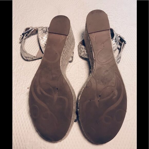 Via Spiga Leather Snakeskin Print Wedge Espadrille - Picture 4 of 6